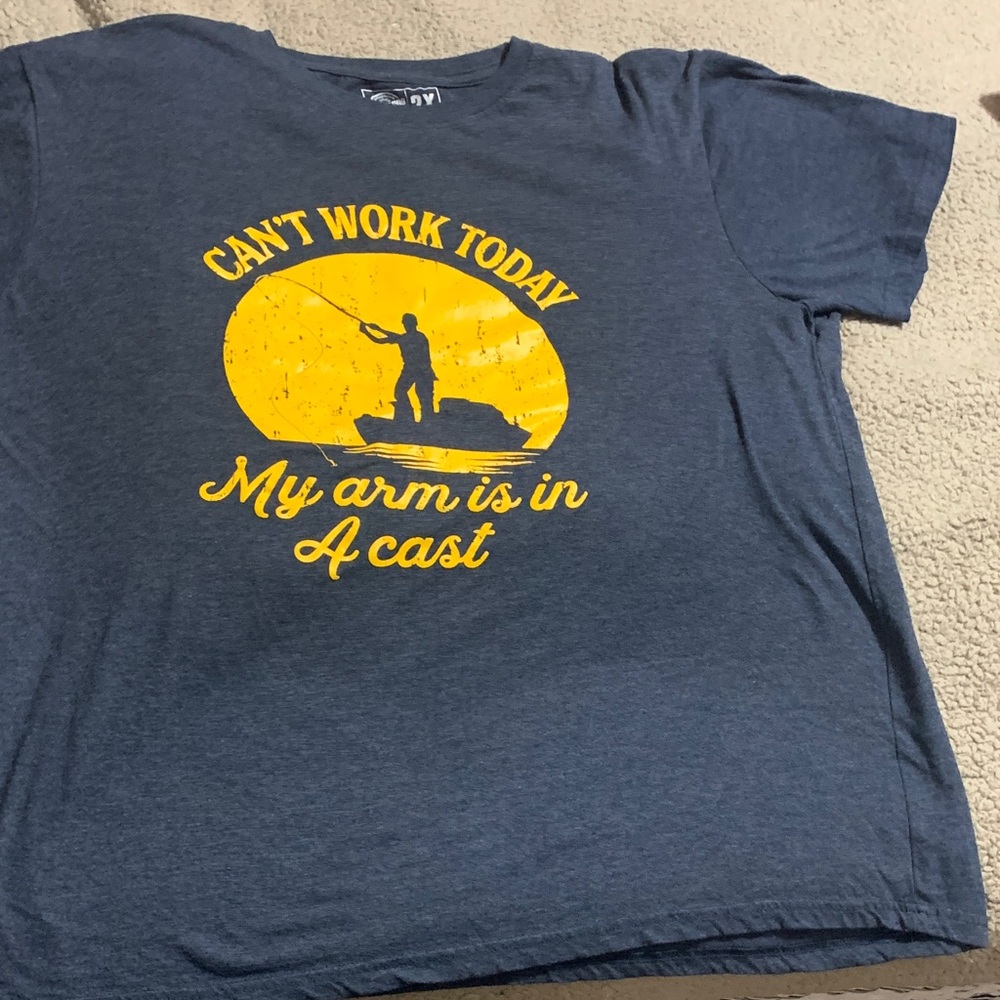 Crazy Dog T-Shirts Blue Fishing Humor Tee